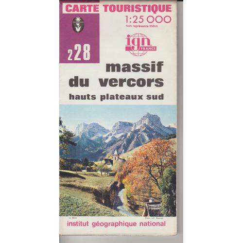 Carte Ign 1;25000 Massif Du Vercors 228 Hauts Plateaux Sud