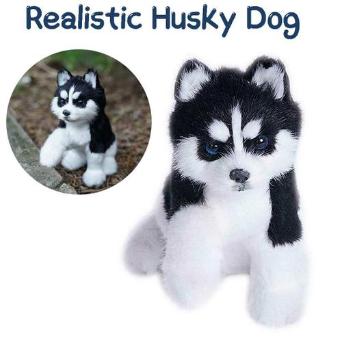 Peluche Huskys Yorkie Pour Enfants, Chien En Peluche Réaliste, Simulation D'animaux Mignons, Poupées Pour Bébés, Cadeaux D'anniversaire