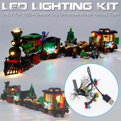 Kit D'éclairage Pour Lego 10254 Créateur City, Jouet En Briques De Construction De Train De Vacances, Noël, Hiver (Modèle Non Inclus)