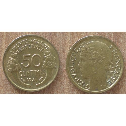 France 50 Centimes 1941 Morlon Piece Centime De Francs