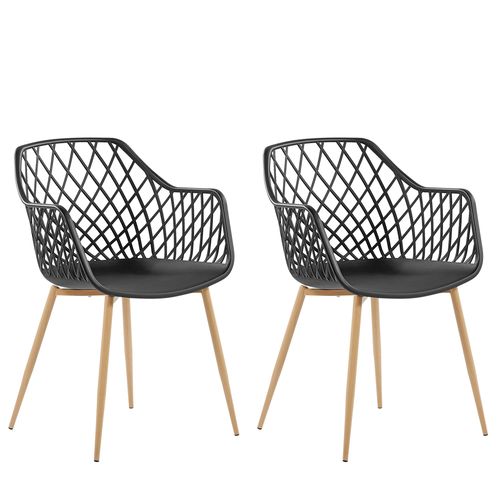 Chaise De Salle À Manger Set De 2 Noir Nashua