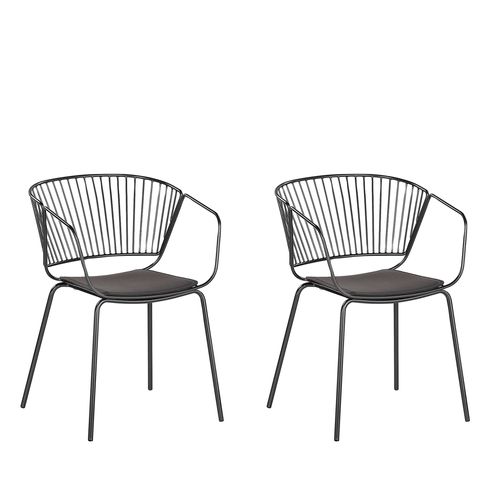 Chaise De Salle À Manger Set De 2 Métal Noir Rigby