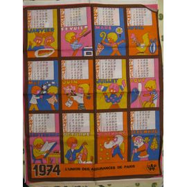 Calendrier 1974 L'union Des Assurances De Paris Uap