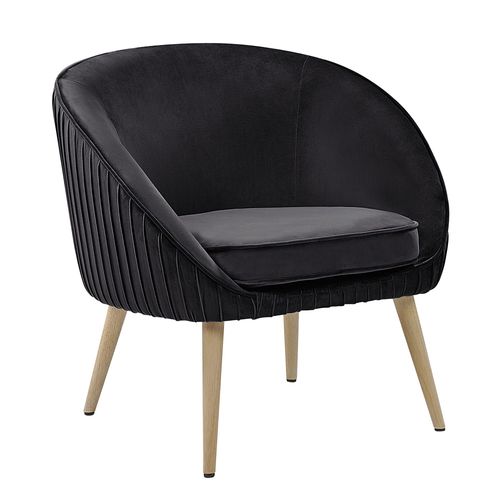 Fauteuil Design En Velours Noir Tromso