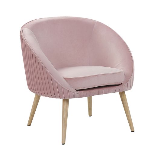 Fauteuil Tromso Velours Rose