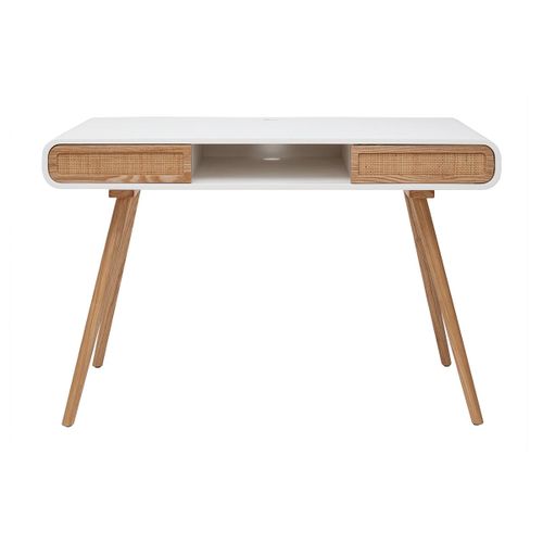 Bureau Avec Portes Coulissantes Et Cannage L120 Cm Olympe