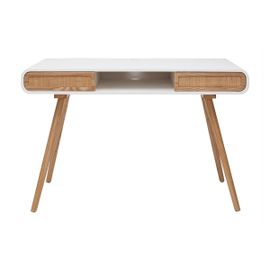 Bureau Avec Portes Coulissantes Et Cannage L120 Cm Olympe