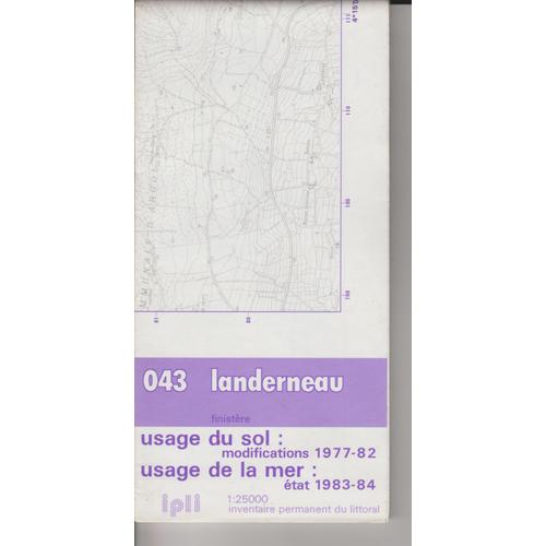 Carte Inventaire Permanent Du Littoral Feuille 043 Landerneau 1:25000 Usage Du Sol Usage De La Mer