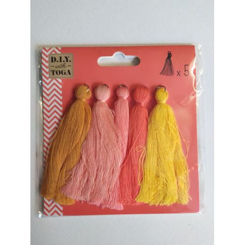 5 Pompons Longs 8 Cm Diy Toga