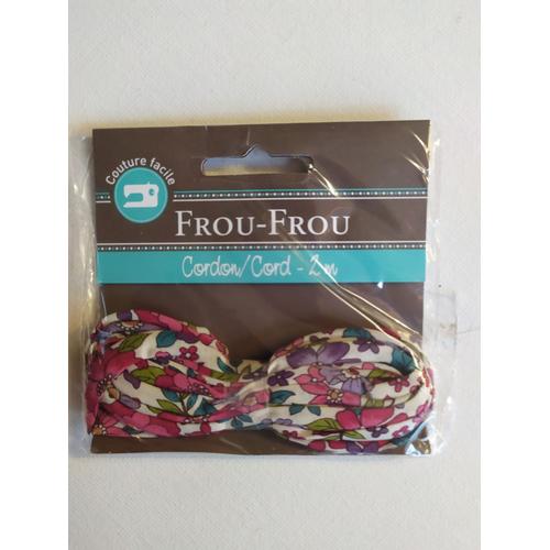 Cordon Liberty Coloris 14 Rose Et Mauve Grandes Fleurs 2 M Frou-Frou