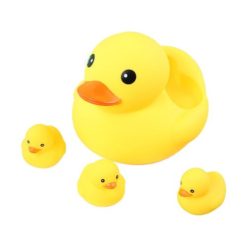 Jouets De Canard De Bain En Caoutchouc, 4 Pièces, Canard Couineur Coloré Pour La Famille, Jouet De Fête Prénatale Pour Les Tout-Petits Garçons