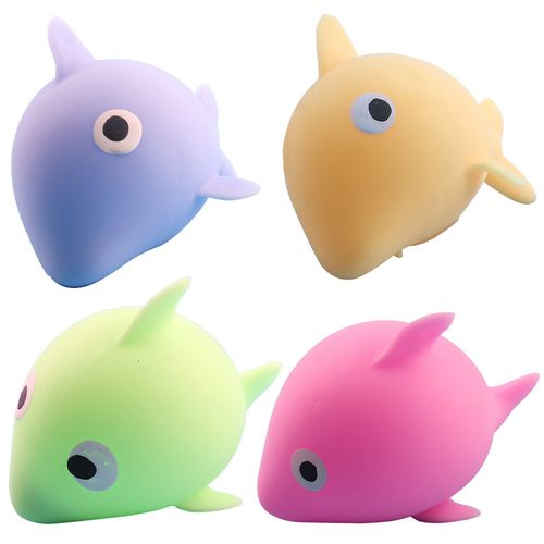 Balle Anti-Stress Tpr Pour Enfant Et Adulte, 4 Pièces, Jouet À Presser, Poisson, Anti-Stress
