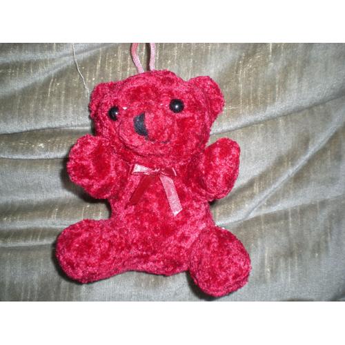 Mini Peluche Ours Rouge