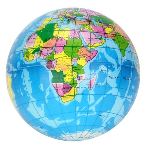 Balle Élastique Anti-Stress En Pu 63mm, Carte Du Monde, Balle Anti-Stress Pour Bébé, Jouets Anti-Stress Pour Adultes Et Enfants