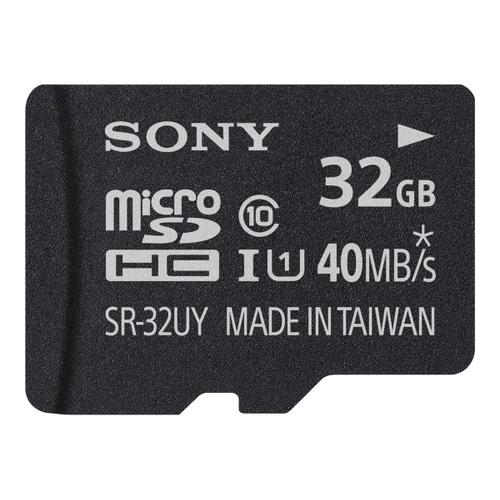 Sony SR32UYA - Carte mémoire flash (adaptateur microSDHC - SD inclus(e)) - 32 Go - UHS Class 1 / Class10 - microSDHC UHS-I - pour Action Cam-HDR-AS30VR; Cyber-shot DSC-TF1, DSC-TX30; Xperia...