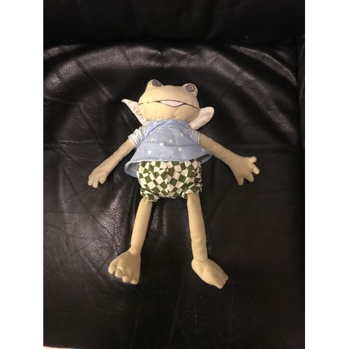 Doudou Peluche Ikea Grenouille Vert Bleu Blanc Ailes Sans Short 30 Cms