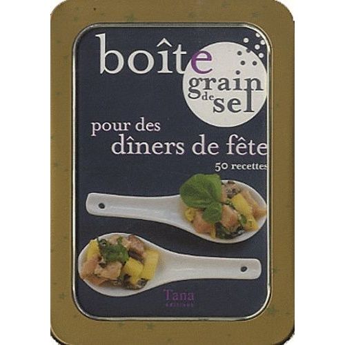 Boîte Grain De Sel Pour Des Dîners De Fête - Coffret Avec 50 Recettes, Un Magnet Et Un Sachet De Paillettes