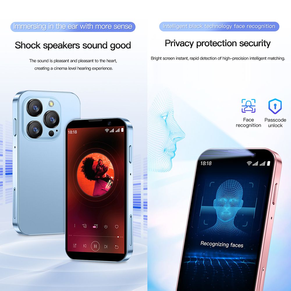 Rainbuvvy XS18 Pro 3G Smartphone 3.0 pouces Mini Telephone 2... - 8