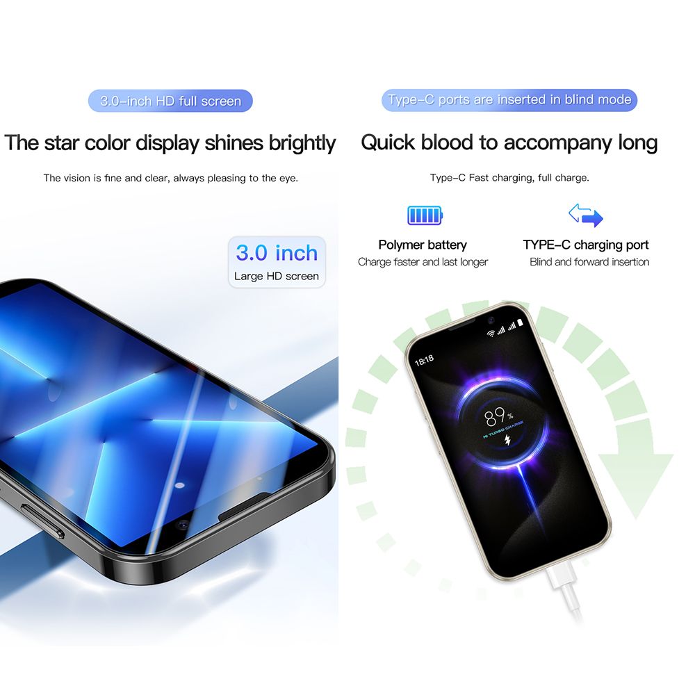 Rainbuvvy XS18 Pro 3G Smartphone 3.0 pouces Mini Telephone 2... - 7