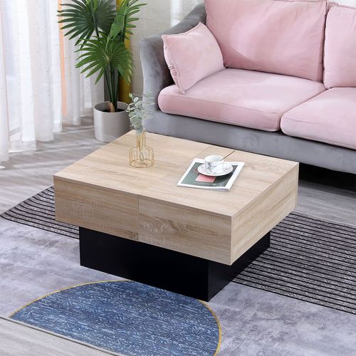 Table Basse Avec Plateaux Amovibles Noire Greta