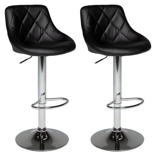 Lot De 2 Tabourets De Bar Noir Jasper