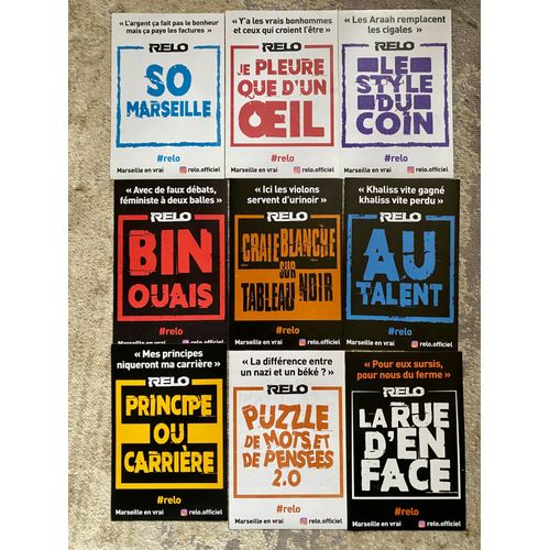9 Autocollants Couleurs (15 X 10 Centimètres) Du Rappeur Marseillais Relo