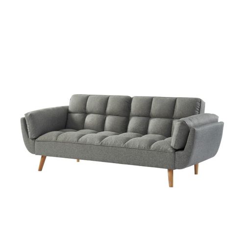 Canapé 3 Places Convertible Clic-Clac En Tissu Loeline - Gris Chiné