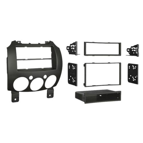 Kit Facade Autoradio 2din Compatible Avec Mazda 2 Ap07 Avec Vide Poche Noir