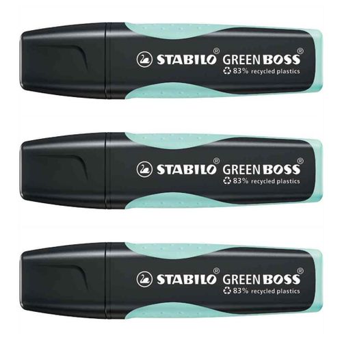 Stabilo Lot De 3 Surligneurs Green Boss Pastel, Turquoise