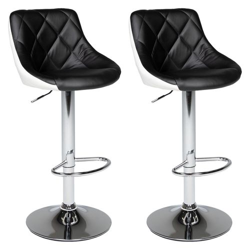 Lot De 2 Tabourets De Bar Noir Et Blanc Jasper