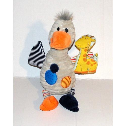 Doudou Canard Crédit Agricole Nord Midi-Pyrènes - Peluche Canard Assis Velour Côtelé 25 Cm