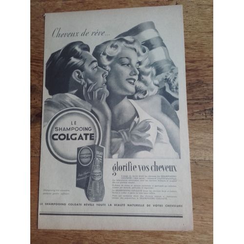 Publicité Années 1950 Le Shampooing Colgate Glorifie Vos Cheveux