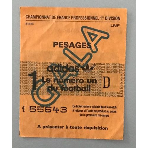 Ticket Football Bordeaux / Monaco 1 Ère Divison 1986