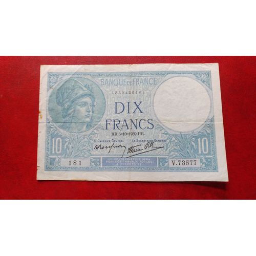 Billet De 10 Francs"Minerve"Du 05-10-39