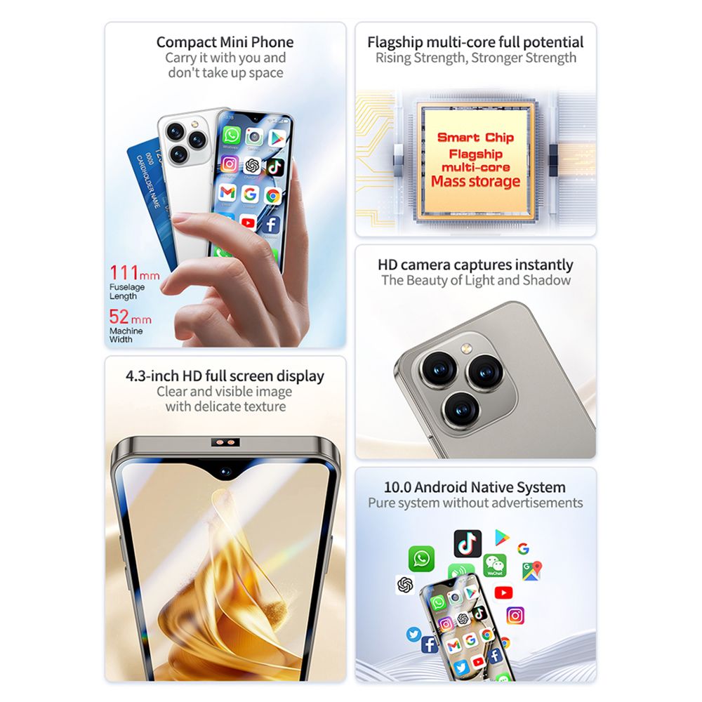 Rainbuvvy XS18 Pro Max 4G Smartphone 4.5 pouces 2GB + 16GB C... - 4
