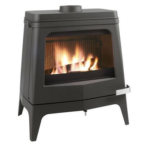 deville - poêle à bois 8kw fonte anthracite - c07768-06