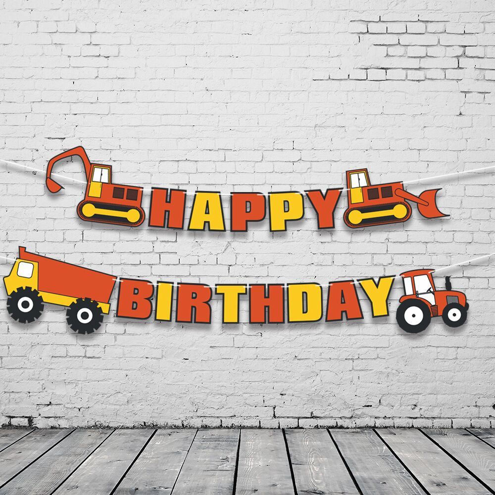 Banniere Joyeux Anniversaire Vehicule De Construction A Theme Agricole Guirlande De 24 Pieces Pour Camion Pelleteuse Tracteur Decoration De Fete Pour Enfants 19 Banner C Rakuten