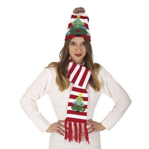 Set Bonnet Écharpe Sapin De Noël Adulte