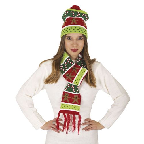 Set Bonnet Écharpe Bonhomme Pain D'épices Adulte