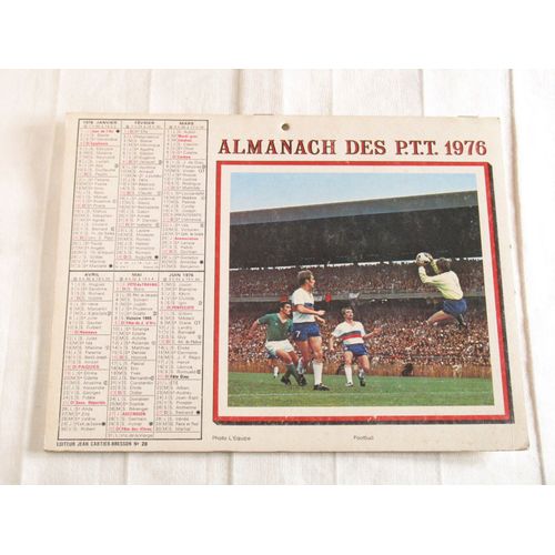 Almanach Des P.T.T. Ptt Poste 1976 Jean Cartier Bresson Football, Rugby