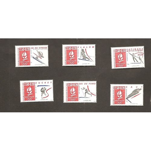 Timbre France 1992 Neufs ** Yt N° 2737 - 2738 - 2739 - 2740 - 2741 - 2742 Jo Albertville 6 Valeurs