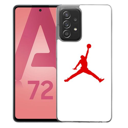 Coque Pour Samsung Galaxy A72 - Jordan Basketball Logo Blanc