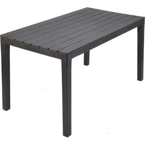 Table De Jardin 4 A 6 Personnes 140x80cm - Polypropylene Anthracite