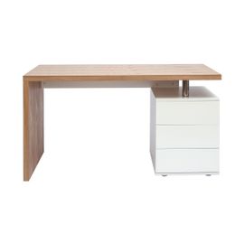 Bureau Design En Chêne Clair Et Blanc Calix