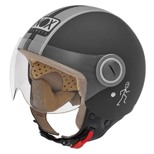 Nox Casque Jet N210 - Noir Et Gris Mat - Xs = 53-54 Cm