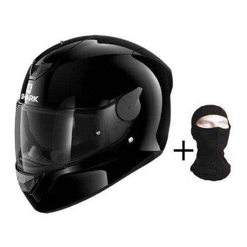 Shark Casque Moto Intégral D-Skwal 2 + Cagoule - Noir Verni - L