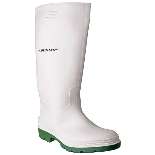 Dunlop Women's Pricemastor Wellington Boot White Green 23163