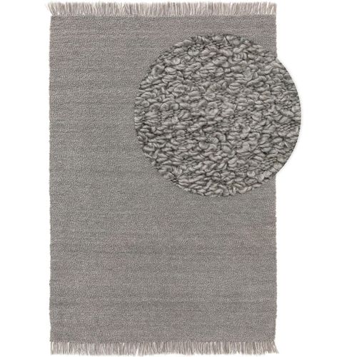 Tapis Poil Ras Double Face Eddy Gris Clair 120x170 Cm - Tapis Poil Court Design Moderne Pour Salon
