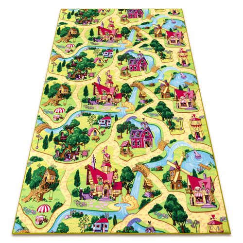 100x200 Cm Tapis Enfant Candy Town Village Sucré Pour Les Enfants Des Rues Ville