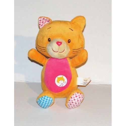 Doudou Chat Orange Minimi - Peluche Chaton Non Musical